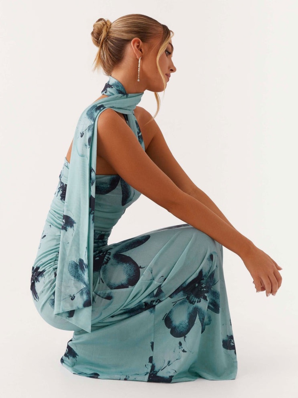 Peppermayo Songbird Maxi Dress - Blue Black Floral